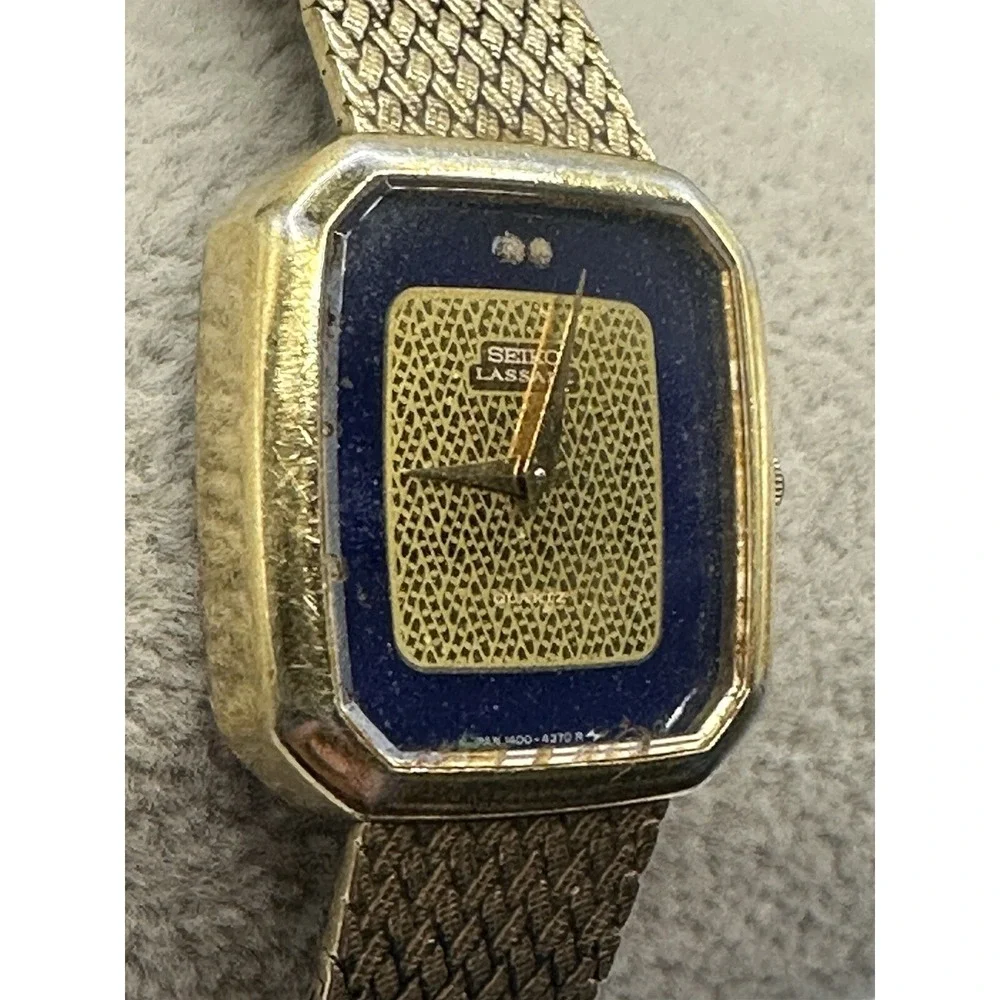 Vintage Lassale Seiko Ladies Dress Watch 1400-6549 New‎ Battery 20MM 7